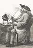 Флегматик. Гравюра Р. Брише по картине знаменитого жанрового художника Йозефа фон Гёца, Аугсбург, 1784 год.  
