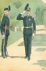 Офицер и солдат первого гренадерского полка шведской лейб-гвардии в униформе образца 1900 г. Svenska arméns munderingar 1680-1905. Стокгольм, 1911