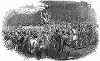 Толпа, скандирующая "Умрём за отечество" на улицах Парижа во время Революции 1848 года во Франции, свергнувшей некогда либерального короля Луи--Филиппа I (The Illustrated London News №305&306 от 04/03/1848 г.)