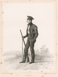Французский ботаник и натуралист Луи Руссо (1811-1874) (из Voyage dans la Russie Méridionale et la Crimée... Париж. 1848 год (лист 97))