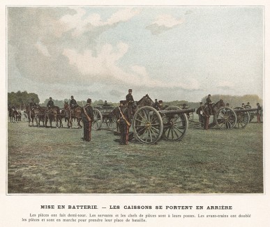 Батарея французской горной артиллерии готова к стрельбе. L'Album militaire. Livraison №7. Artillerie montée. Париж, 1890