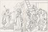 Благовещение и Снятие с креста, приписываемые Чимабуэ. Лист из Geschichte der Malerei in Italien... братьев Рипенхаузен, 1810 год. 