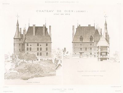Замок Жьен (XV век). Archives de la Commission des monuments historiques, т.3, Париж, 1898-1903. 