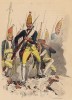 Атака прусских гвардейских гренадер (иллюстрация Адольфа Менцеля к известной работе Эдуарда Ланге "Солдаты Фридриха Великого", изданной в Лейпциге в 1853 году)