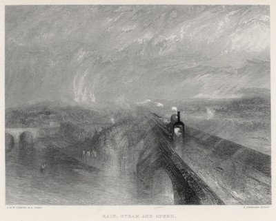Дождь, пар и скорость. Большая Западная железная дорога (лист из альбома "Галерея Тёрнера", изданного в Нью-Йорке в 1875 году)