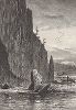 Мыс и скала Хорн на реке Коламбиа-ривер. Лист из издания "Picturesque America", т.I, Нью-Йорк, 1872.