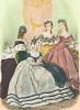 Первый бал юной красавицы. Из альбома литографий Paris. Miroir de la mode, посвящённого французской моде 1850-60 гг. Париж, 1959