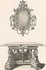 Английский резной стол и рама зеркала, XVI век. Meubles religieux et civils..., Париж, 1864-74 гг. 