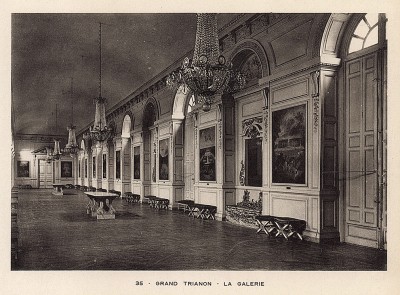 Дворец Версаль. Большой Трианон. Галерея. Лист из альбома Le Chateau de Versailles et les Trianons. Париж, 1900-е гг.
