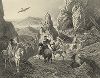 Соколиная охота в окрестностях Еревана. Le Caucase pittoresque князя Гагарина, л. XX, Париж, 1847