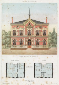 Пример городской архитектуры конца XIX века (из популярного у парижских архитекторов 1880-х Nouvelles maisons de campagne...)