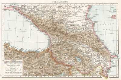 Карта Кавказа. The Universal Atlas. Лондон, 1893