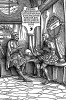 Беседа короля лангобардов Альбуина и короля вестготов Атанариха. Гравюра Ганса Бургкмайра из Iornandes / De Rebus Gothorum. Издал Johann Miller. Аугсбург, 1515. Репринт 1931 г.