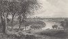 Вид на Филадельфию с холма Белмонт, штат Пенсильвания. Лист из издания "Picturesque America", т.II, Нью-Йорк, 1874.