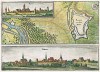 Города Райн и Böttmes в Баварии. Из Theatrum Europeaum. Франкфурт-на-Майне, 1667