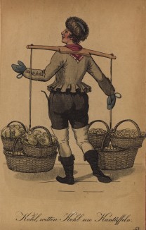 Гамбургские уличные торговцы 1810-х гг. Торговцы овощами. "Хозяюшки, кто ещё не купил картошку и капусту для супа?"