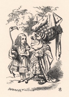 "Как это нет! -- возразила Герцогиня. -- Во всем есть своя мораль, нужно только уметь её найти!" (иллюстрация Джона Тенниела к книге Льюиса Кэрролла «Алиса в Стране Чудес», выпущенной в Лондоне в 1870 году)