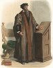 Жан Кальвин (1509-1564) - французский теолог и церковный реформатор. Лист из серии Le Plutarque francais..., Париж, 1844-47 гг. 