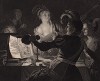 Блудный сын. Гравюра с картины Герарда ван Хонтхорcта. Картинные галереи Европы, т.3. Санкт-Петербург, 1864