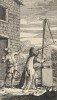 Маг и астролог Сидрофел наблюдает за движением звезд под восторженные возгласы своего слуги Вэкума, привлекающего внимание Гудибраса. Иллюстрация к поэме «Гудибрас». Лондон, 1732
