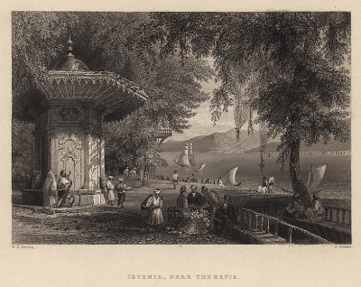 Фонтан на берегу Босфора. The Beauties of the Bosphorus, by miss Pardoe. Лондон, 1839