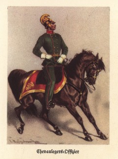 Офицер кавалерии Австро-Венгрии в 1850-е гг. (из популярной в нацистской Германии работы Мартина Лезиуса Das Ehrenkleid des Soldaten... Берлин. 1936 год)