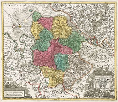Карта герцогства Бремен. Nova et accurata descriptio Ducatus Bremae et Ferdae. 