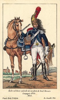 1810 г. Солдат французской кавалерийской школы Сен-Жермен. Коллекция Роберта фон Арнольди. Германия, 1911-29