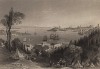 Константинополь (Стамбул). Вид на дворец Бешик-Таш. The Beauties of the Bosphorus, by miss Pardoe. Лондон, 1839