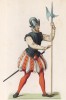 Валлонcкий солдат, вооружённый алебардой (XVI век) (лист 66 работы Жоржа Дюплесси "Исторический костюм XVI -- XVIII веков", роскошно изданной в Париже в 1867 году)