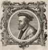 Антонио Муза Брассавола -- итальянский врач XVI века, впервые диагностировавший сифилис (лист 35 иллюстраций к известной работе Medicorum philosophorumque icones ex bibliotheca Johannis Sambuci, изданной в Антверпене в 1603 году)