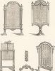 Каминные экраны по эскизам Буше и Делалонда, XVIII век. Meubles religieux et civils..., Париж, 1864-74 гг. 