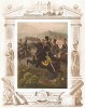 Шведская конная артиллерия на марше (полк Gota (шв.)) (из "Истории шведских полков" члена шведского парламента Юлиуса Манкела. Стокгольм. 1864 год)