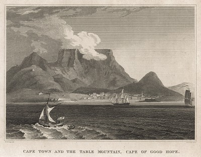 Кейптаун и Столовая гора. A New Geographical Dictionary. Лондон, 1820