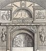 Стена с росписью в гробнице Назония.  Le Pitture Antiche del Sepolcro de' Nasonii...", Рим, 1702 год