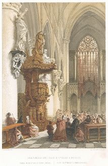 Прихожане в соборе Святых Михаила и Гудулы, названного в честь святой Римско-Католической Церкви, покровительницы Брюсселя.