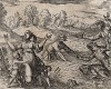 Превращение ликийских крестьян в лягушек. Гравировал Антонио Темпеста для своей знаменитой серии "Метаморфозы" Овидия, л.56. Амстердам, 1606