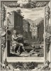 Камни складываются в стены Фив под звуки лиры Амфиона (лист известной работы "Храм муз", изданной в Амстердаме в 1733 году)