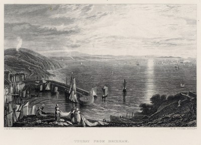 Вид на залив Торбей с Бриксхэма (лист из альбома "Галерея Тёрнера", изданного в Нью-Йорке в 1875 году)