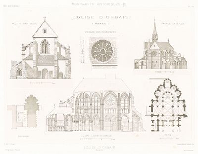 Церковь Сен-Пьер в Орбе (XII-XIII века). Archives de la Commission des monuments historiques, т.3, Париж, 1898-1903. 
