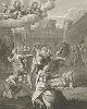 Побивание камнями Стефана Первомученника, приписываемое кисти Аннибале Карраччи. Лист из знаменитого издания Galérie du Palais Royal..., Париж, 1786