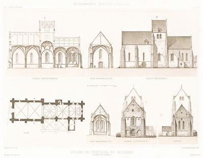 Церковь Нотр-Дам в Фонтен-ан-Солонь (XII-XIII века). Archives de la Commission des monuments historiques, т.3, Париж, 1898-1903. 