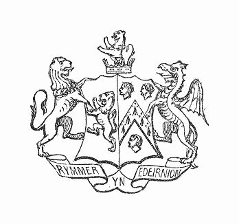 Фамильный герб леди Леди Джон Хьюз (1809 -- 1848), дочери господина Ричарда Хьюза Ллойда (1768 -- 1823) (The Illustrated London News №301 от 05/02/1848 г.)