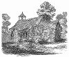 Поросшее плющом старинное здание церкви в деревне близ города Эймсбери, в которой родился Джозеф Аддисон (1672 -- 1719 гг.) -- публицист, драматург, политик и поэт (The Illustrated London News №107 от 18/05/1844 г.)