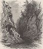 Начало потока Лощина, система водопадов Трентон, штат Нью-Йорк. Лист из издания "Picturesque America", т.I, Нью-Йорк, 1872.