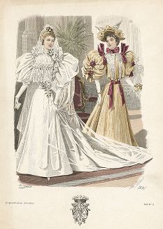 Свадебная мода из журнала Le Salon de la Mode, выпуск № 17, 1895 год.