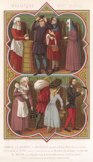 Визит к врачу и переезд по-бургундски в XIV веке (из Les arts somptuaires... Париж. 1858 год)