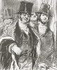 Покровитель дебютантки. Литография Поля Гаварни из серии "Плащ Арлекина", 1851-52 гг. 