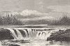 Водопады на реке Вилэмит-ривер, Северная Калифорния. Лист из издания "Picturesque America", т.I, Нью-Йорк, 1872.