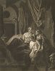 Вирсавия приводит Ависагу к Давиду. Гравюра Ричарда Ирлома с оригинала Адриана ван дер Верфа из коллекции Роберта Уолпола. Лист из издания The Houghton Gallery, Лондон, 1778.